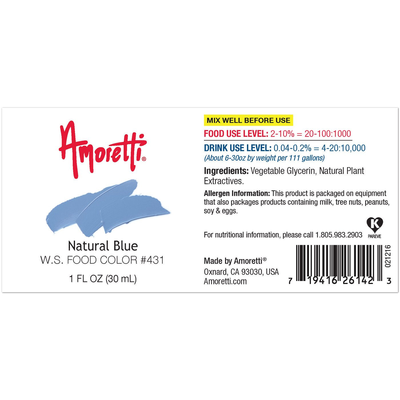 Liquid Food Coloring, Blue - Ashery Country Store