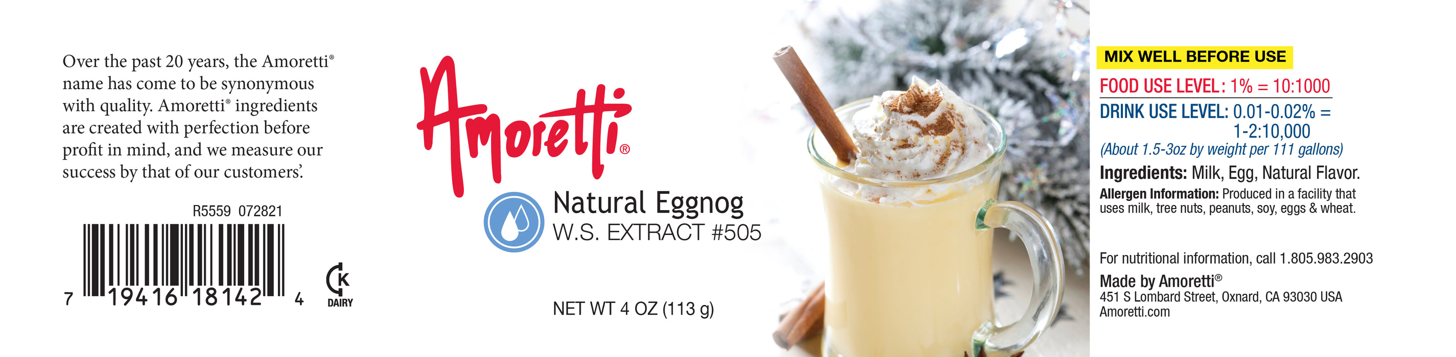 Natural Eggnog Extract Water Soluble