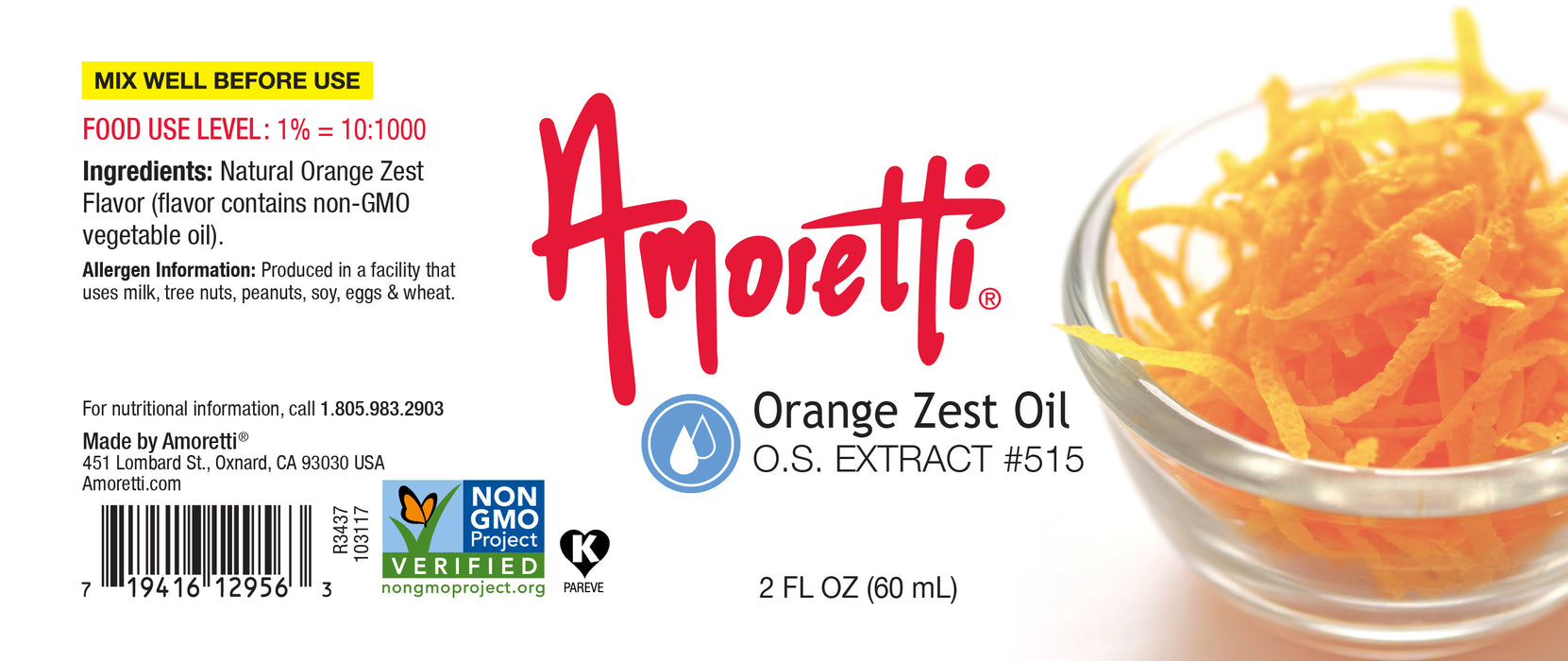 Orange Zest Oil Extract Oil Soluble — Amoretti