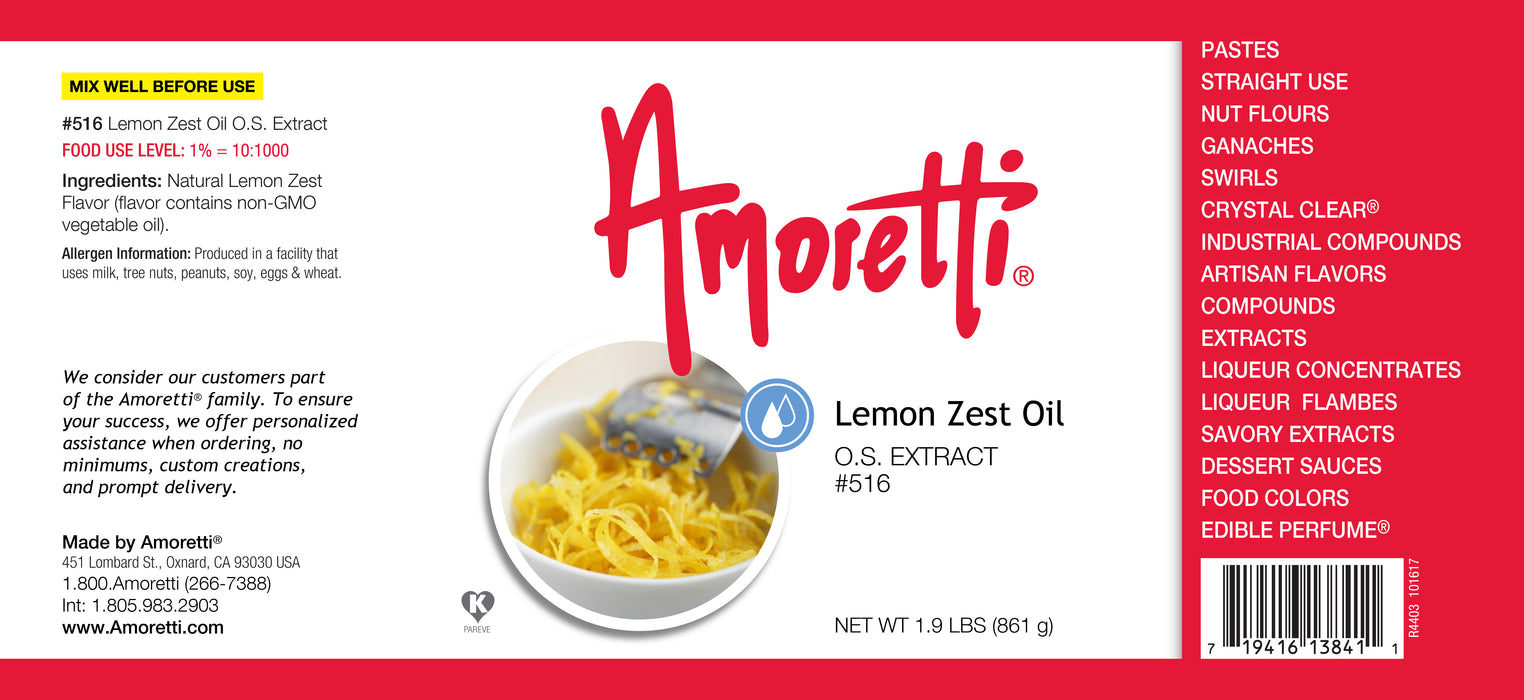 Lemon Zest Oil Extract Oil Soluble