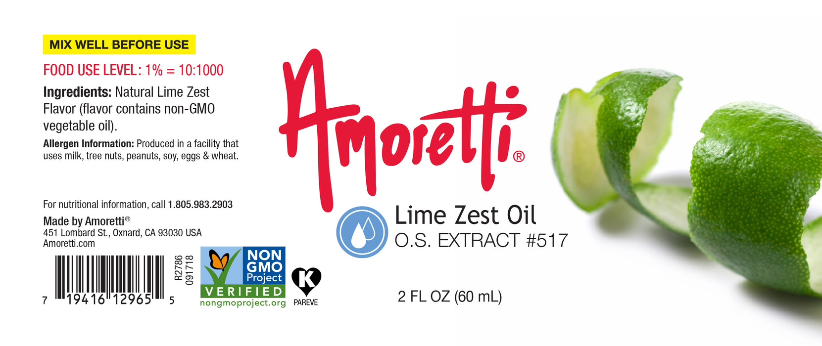 Lime Zest Oil Extract Oil Soluble