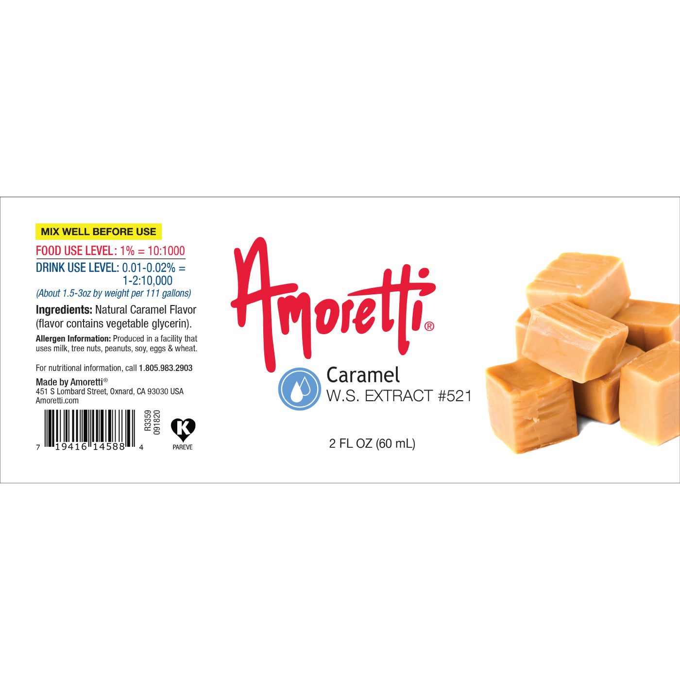 Caramel Extract Water Soluble — Amoretti