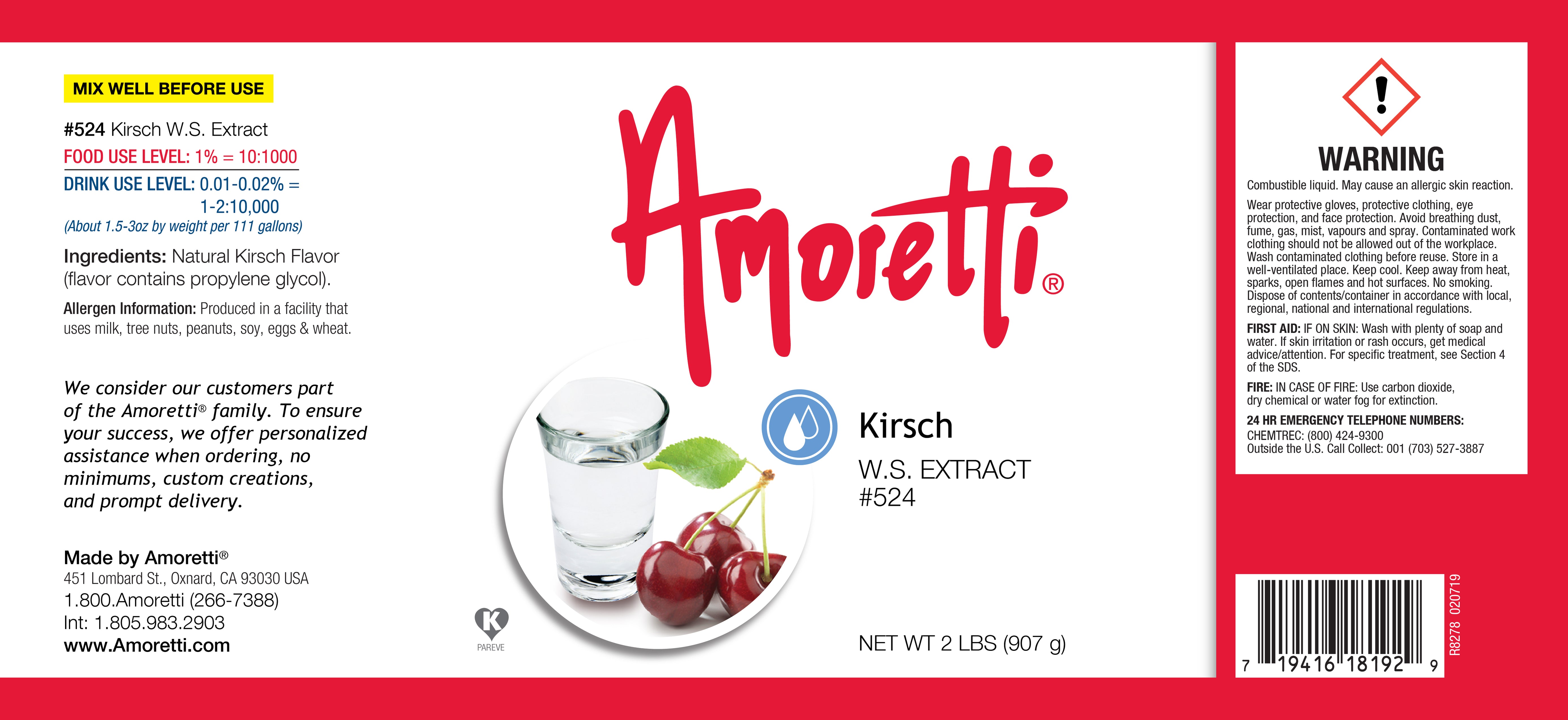 Kirsch Extract Water Soluble — Amoretti