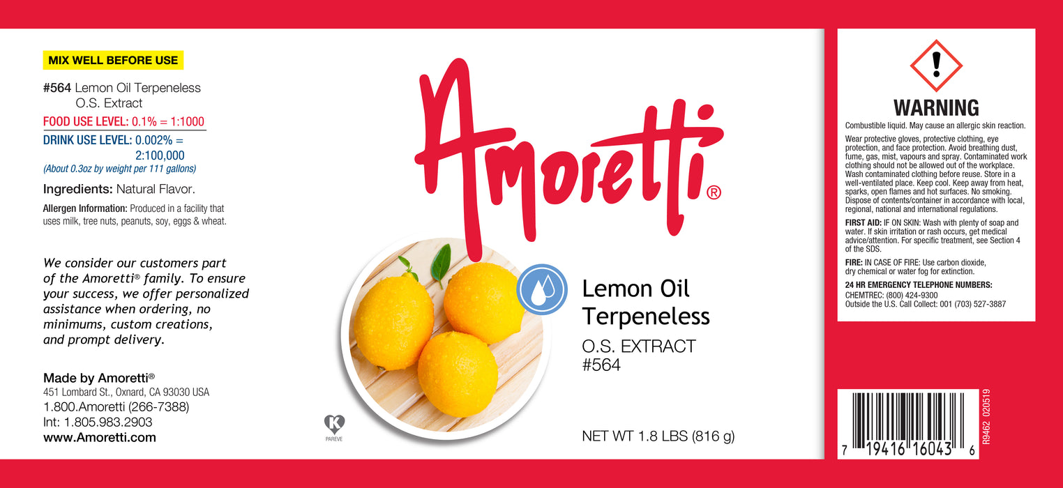Lemon Oil Terpeneless Extract Oil Soluble