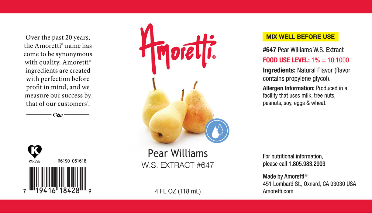Pear Williams Extract Water Soluble