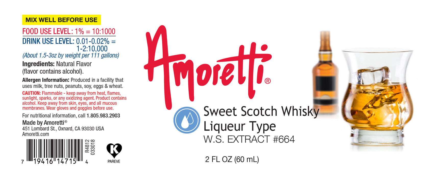 Sweet Scotch Whisky Liqueur Type Extract Water Soluble
