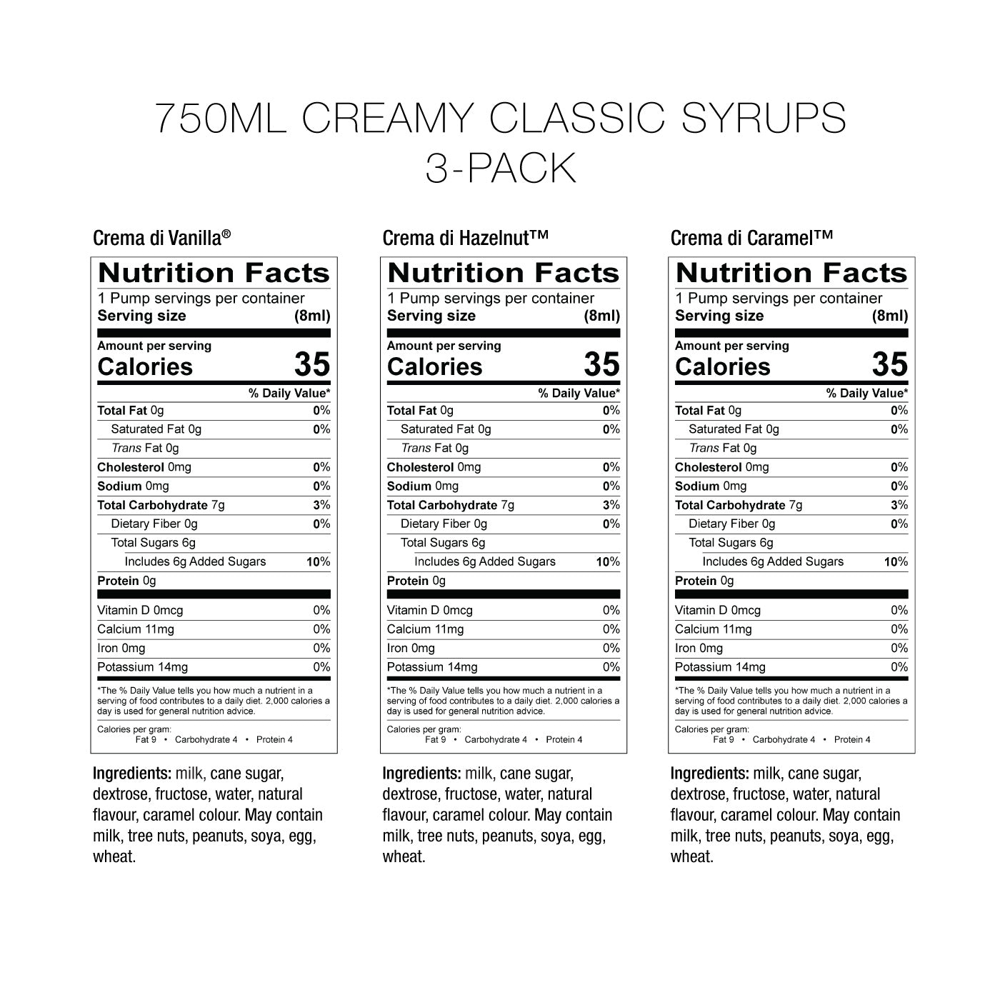 Creamy Classic Syrups 3 Pack — Amoretti