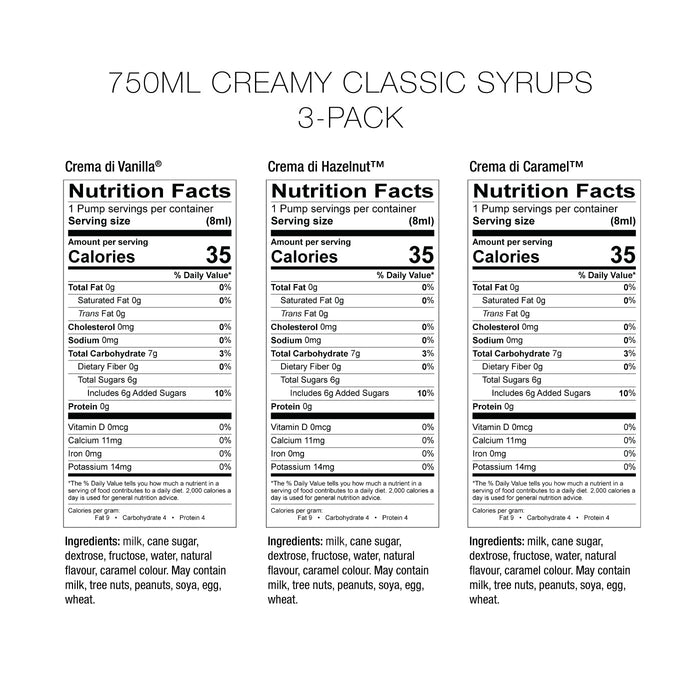 Creamy Classic Syrups 3 Pack