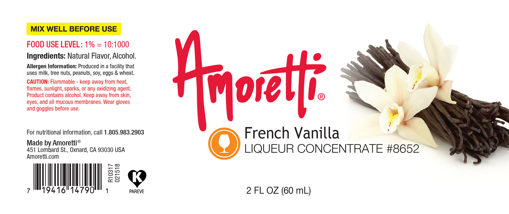 French Vanilla Liqueur Concentrate