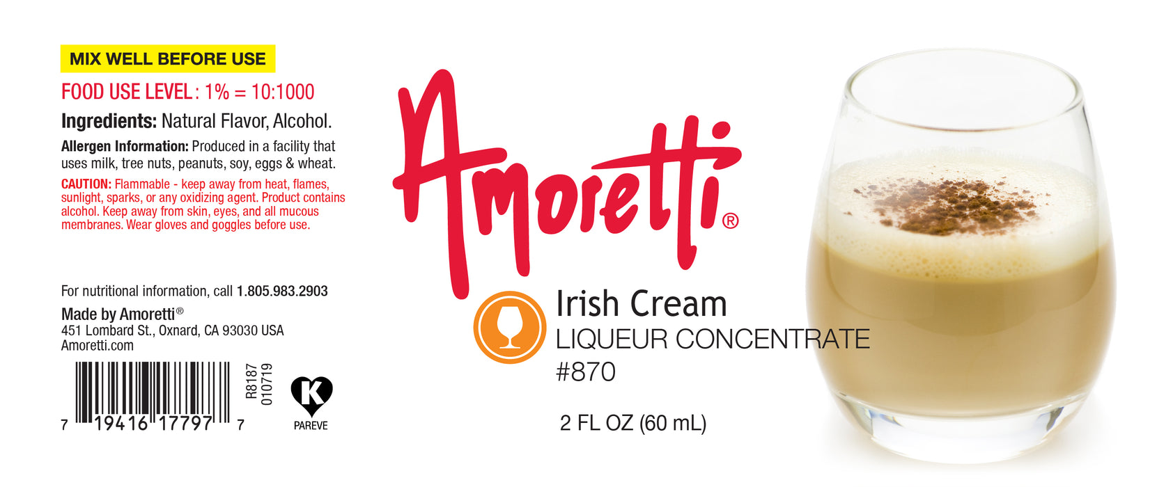 Irish Cream Liqueur Concentrate