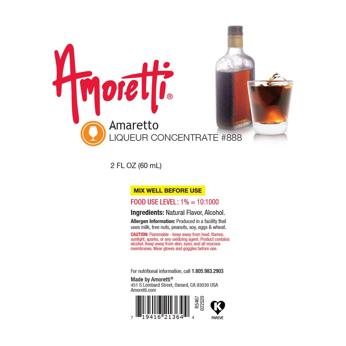 Amaretto Liqueur Concentrate - 1.7 lbs