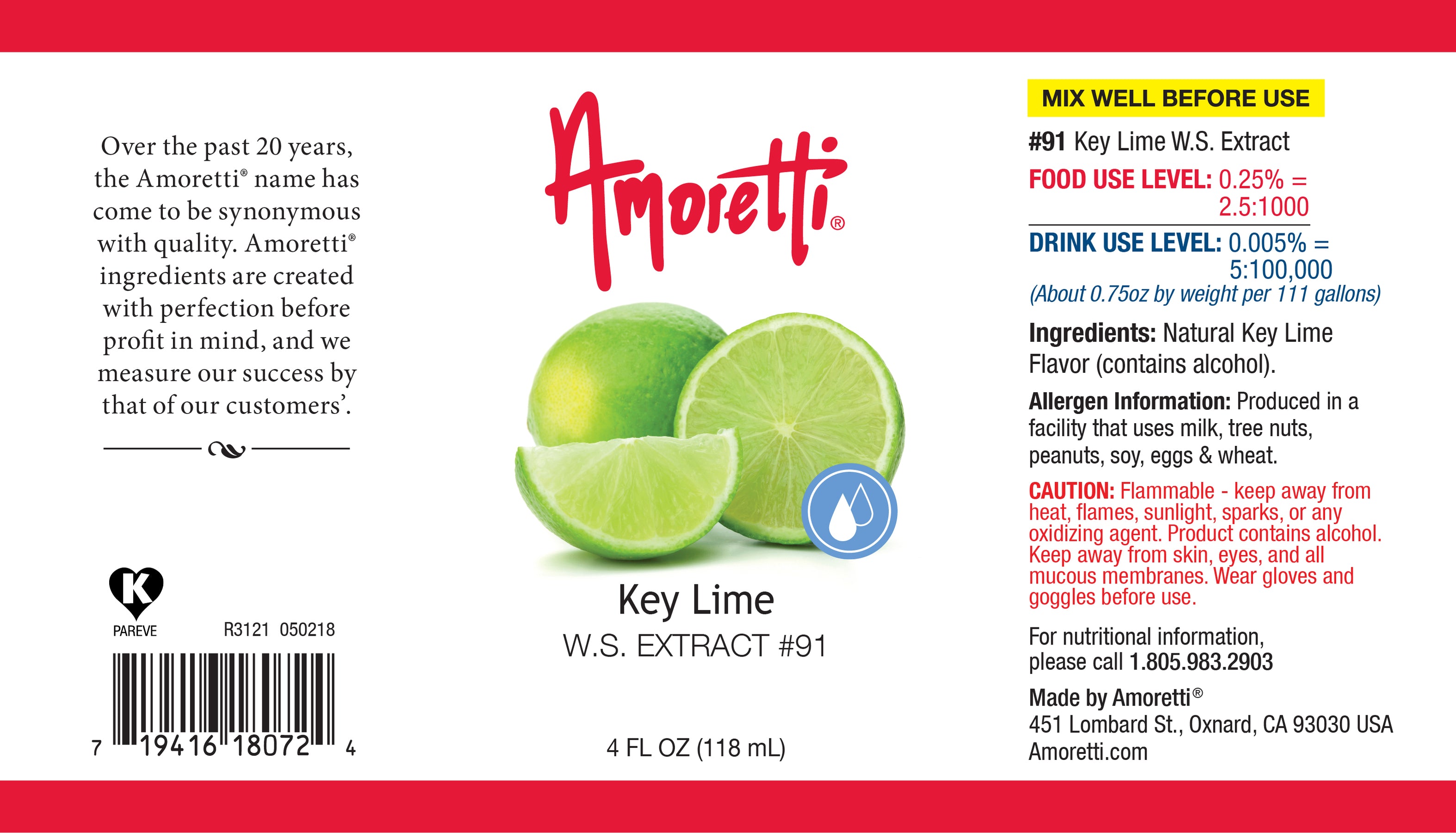 Key Lime Extract Water Soluble — Amoretti