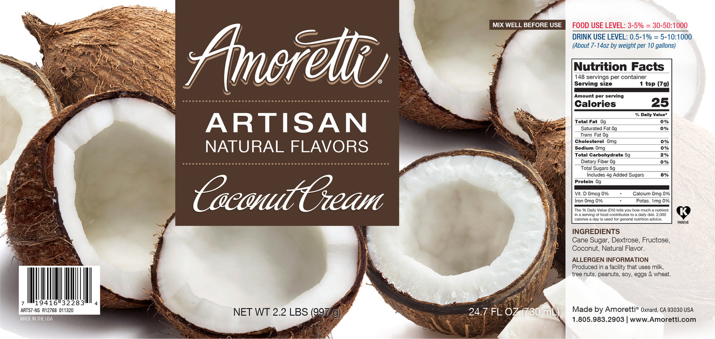 Natural Coconut Cream Artisan Flavor