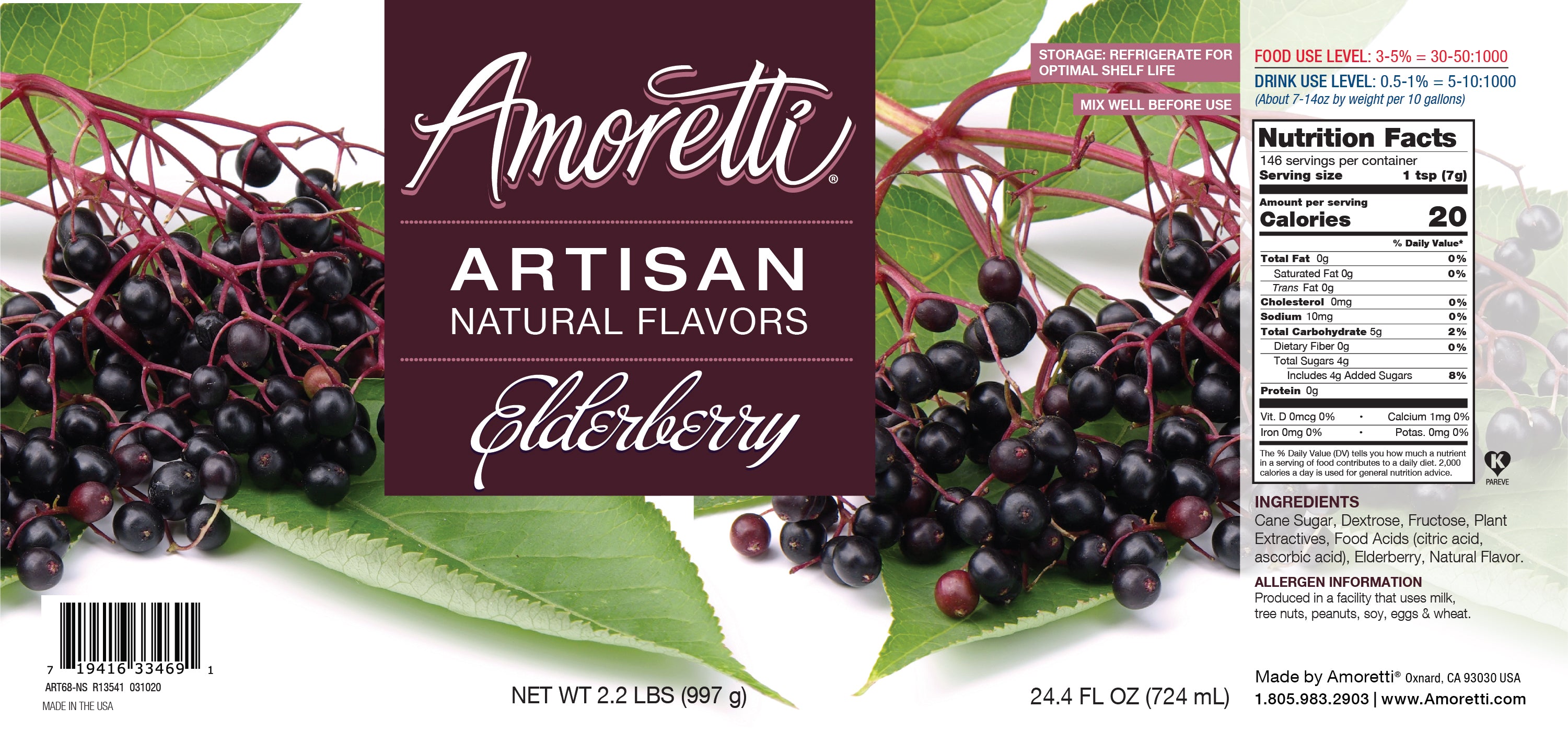 Natural Elderberry Artisan Flavor — Amoretti