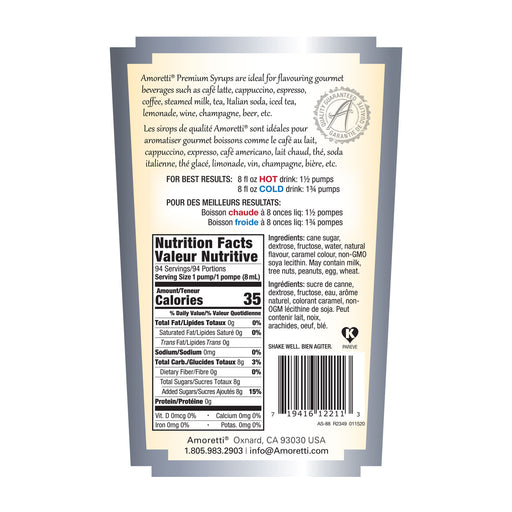 Amoretti Premium Amaretto Syrup