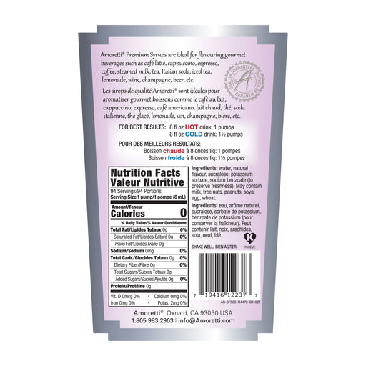 Sugar Free Hazelnut Flavoring