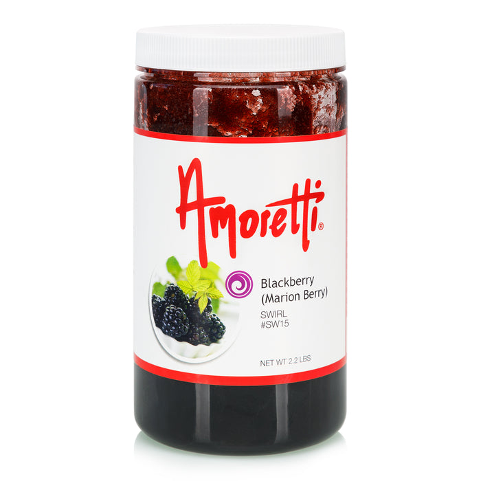 Amoretti’s Blackberry (Marionberry) Marbleizing Swirl gives any recipe a deliciously sweet-tart taste with the flavor of perfectly ripe marionberries. 