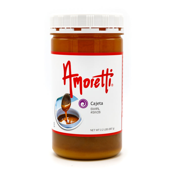 Amoretti’s Cajeta Marbleizing Swirl captures the delightfully sweet nuttiness and rich, creamy taste of caramelized milk found in cajeta for an extra-special treat.