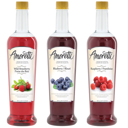 Amoretti Premium Berry 3 Pack 750mL Syrups